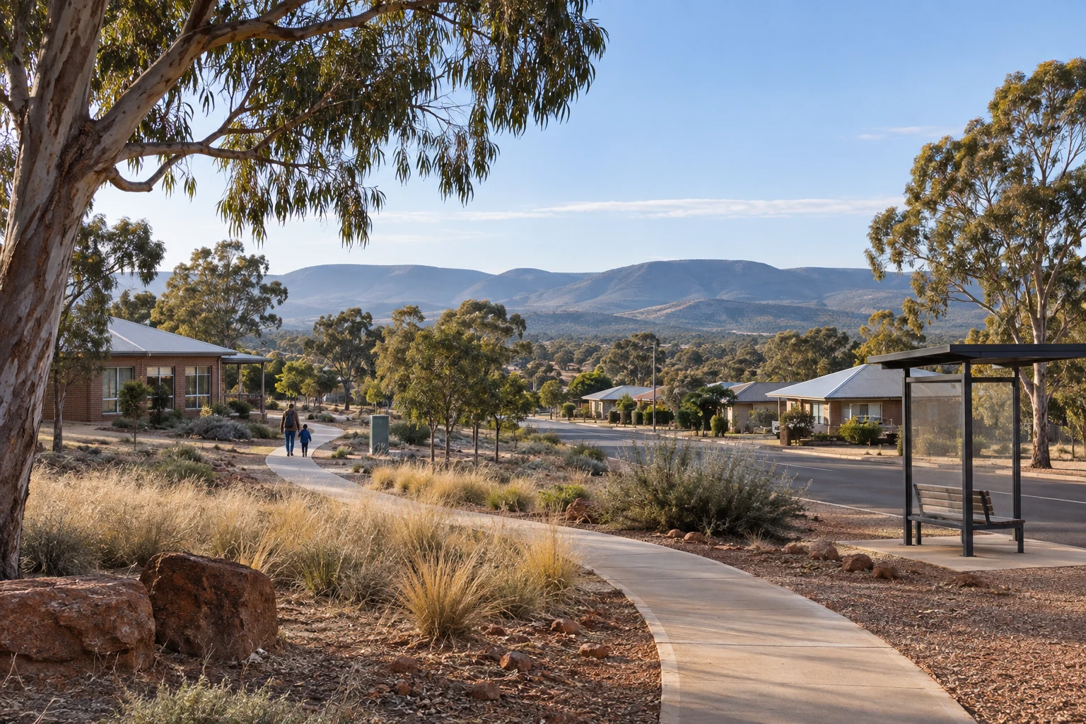 A path through a regional residential community.