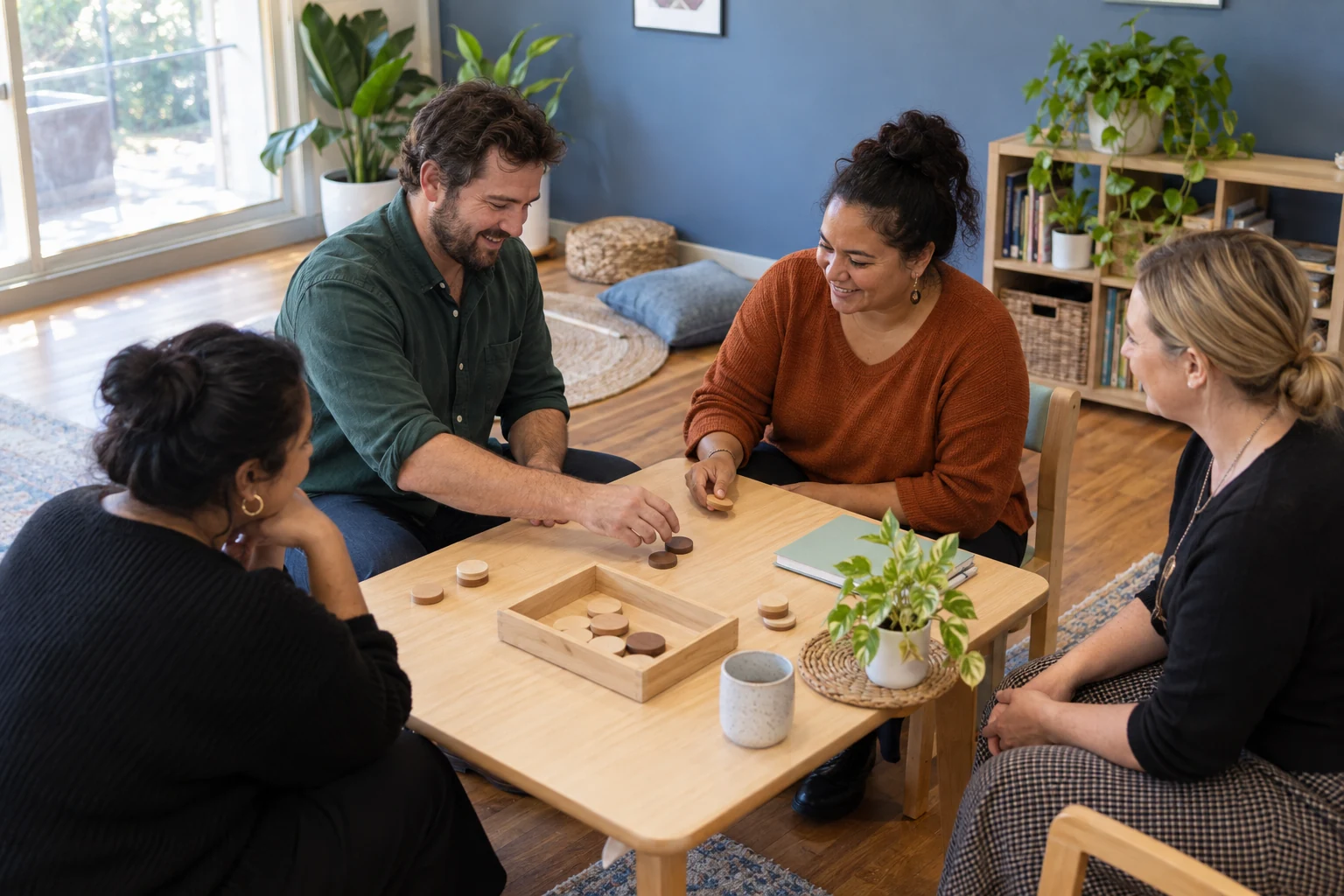 Adults exploring practical learning materials.